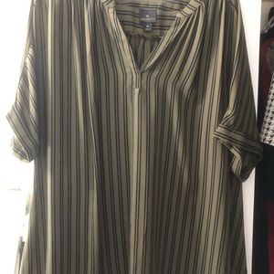 Blouse top army green and black